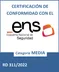 Certificate of conformity with the Spanish National Security Framework (ENS), medium category, RD 311/2022