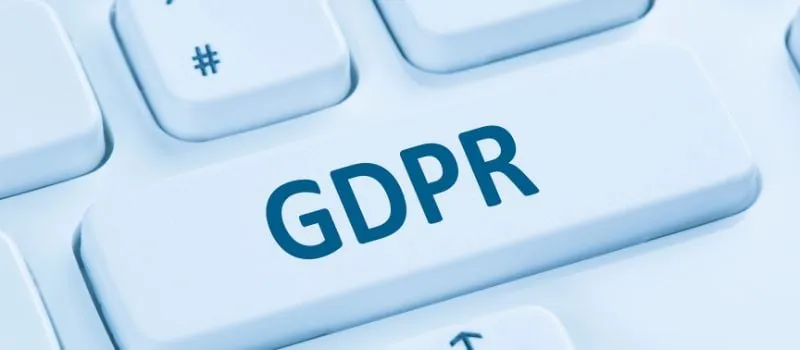 Close-up of a keyboard key labelled GDPR